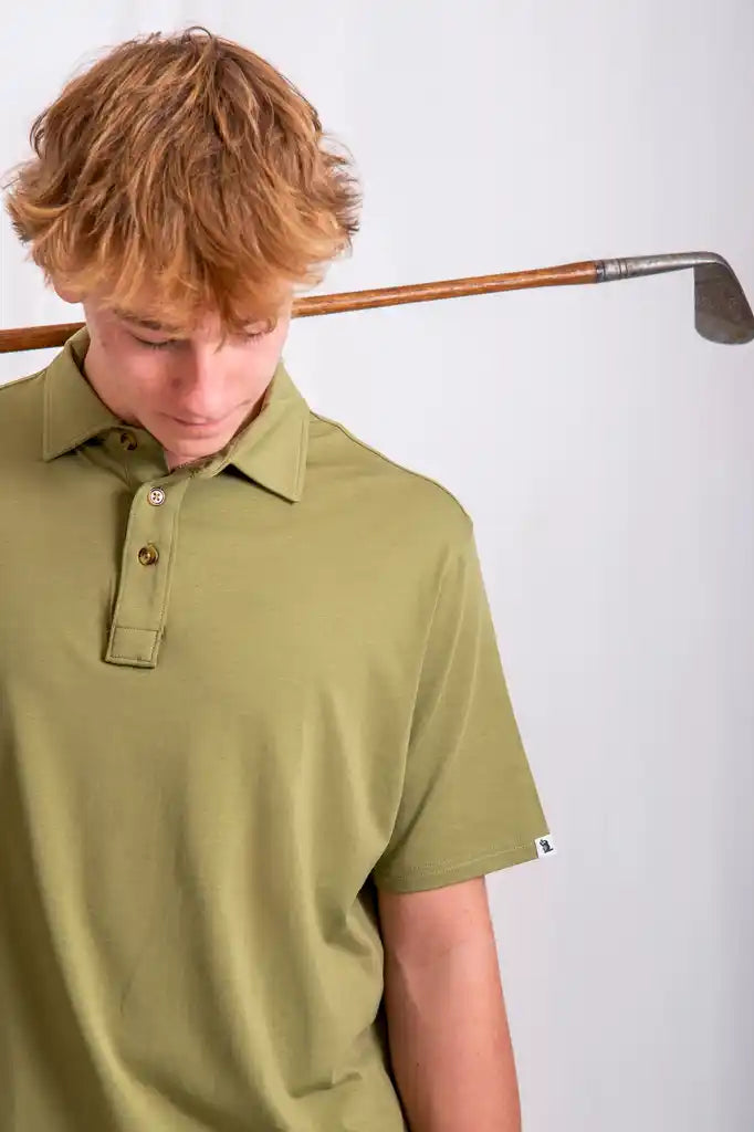 "Grass Stain Green" Men's Polo