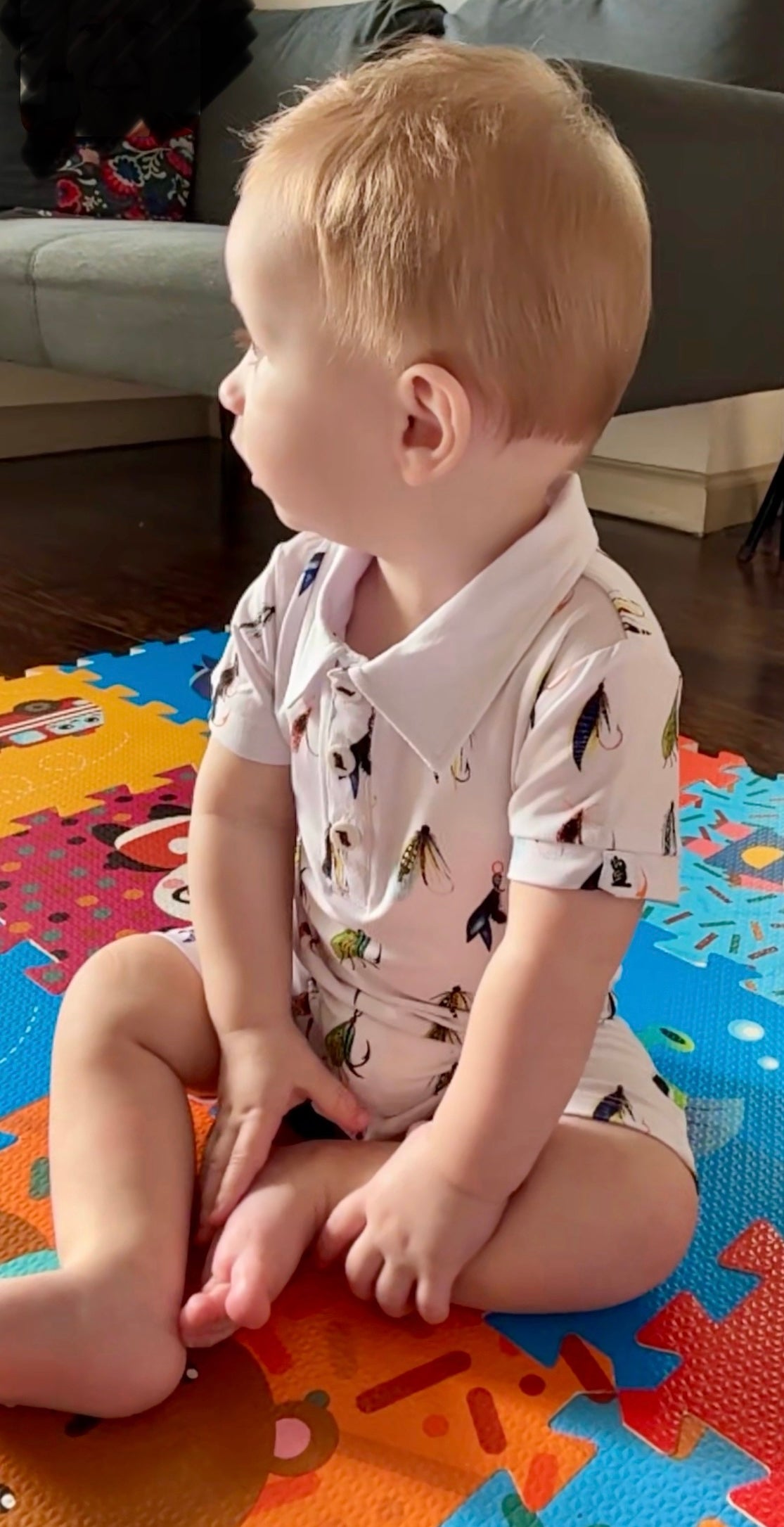 "Hooked" Baby Shortie Polo