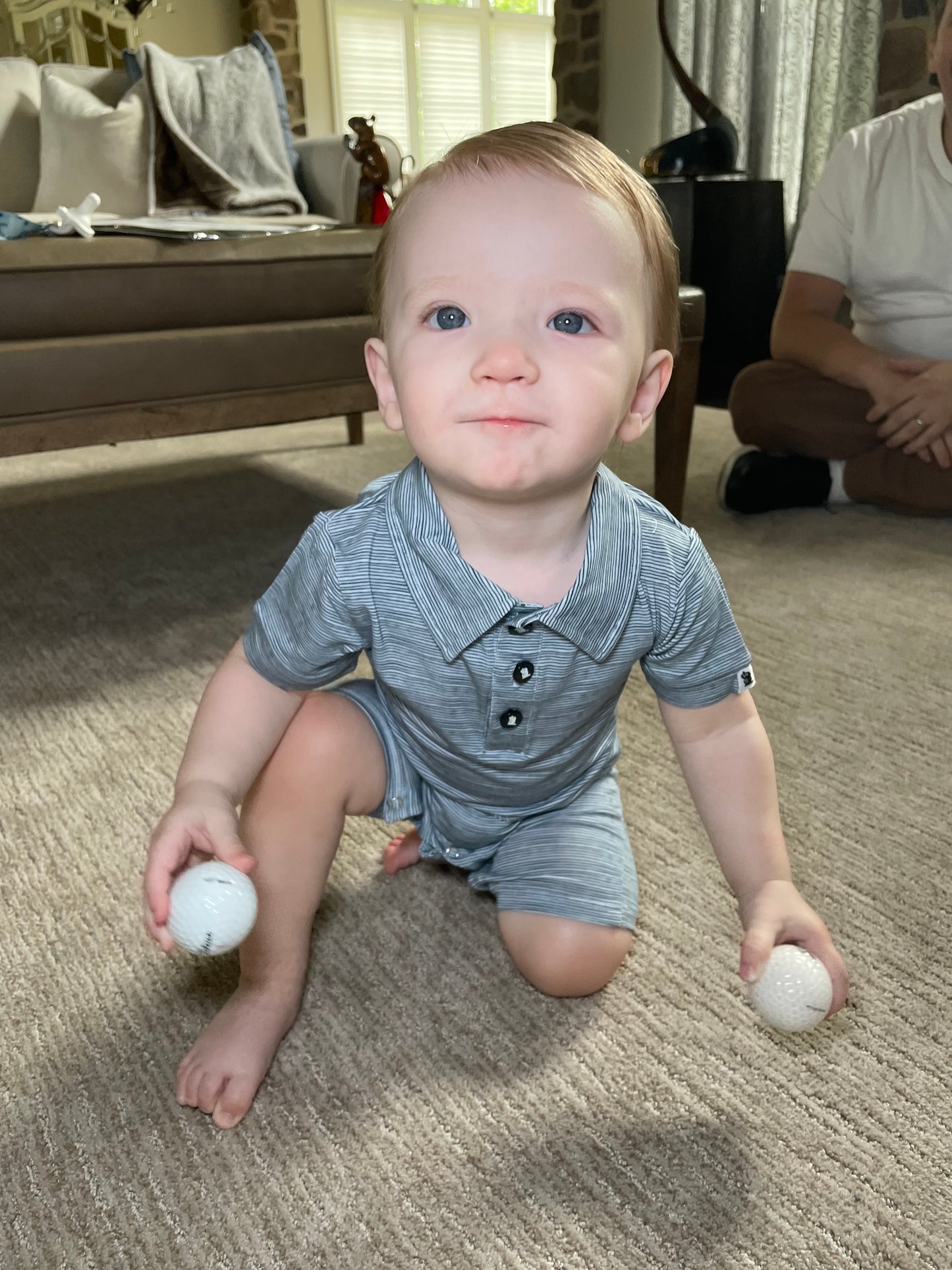 "Line Up" Baby Shortie Polo