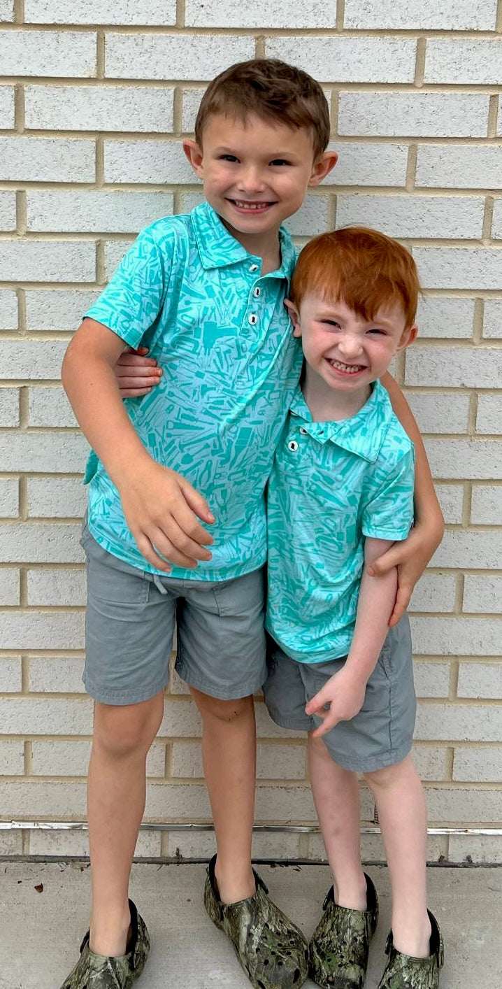 "Tooling Around" Boy's Polo-Boy's Polo-Pipsqueak Clothing-2T-Pipsqueak Clothing