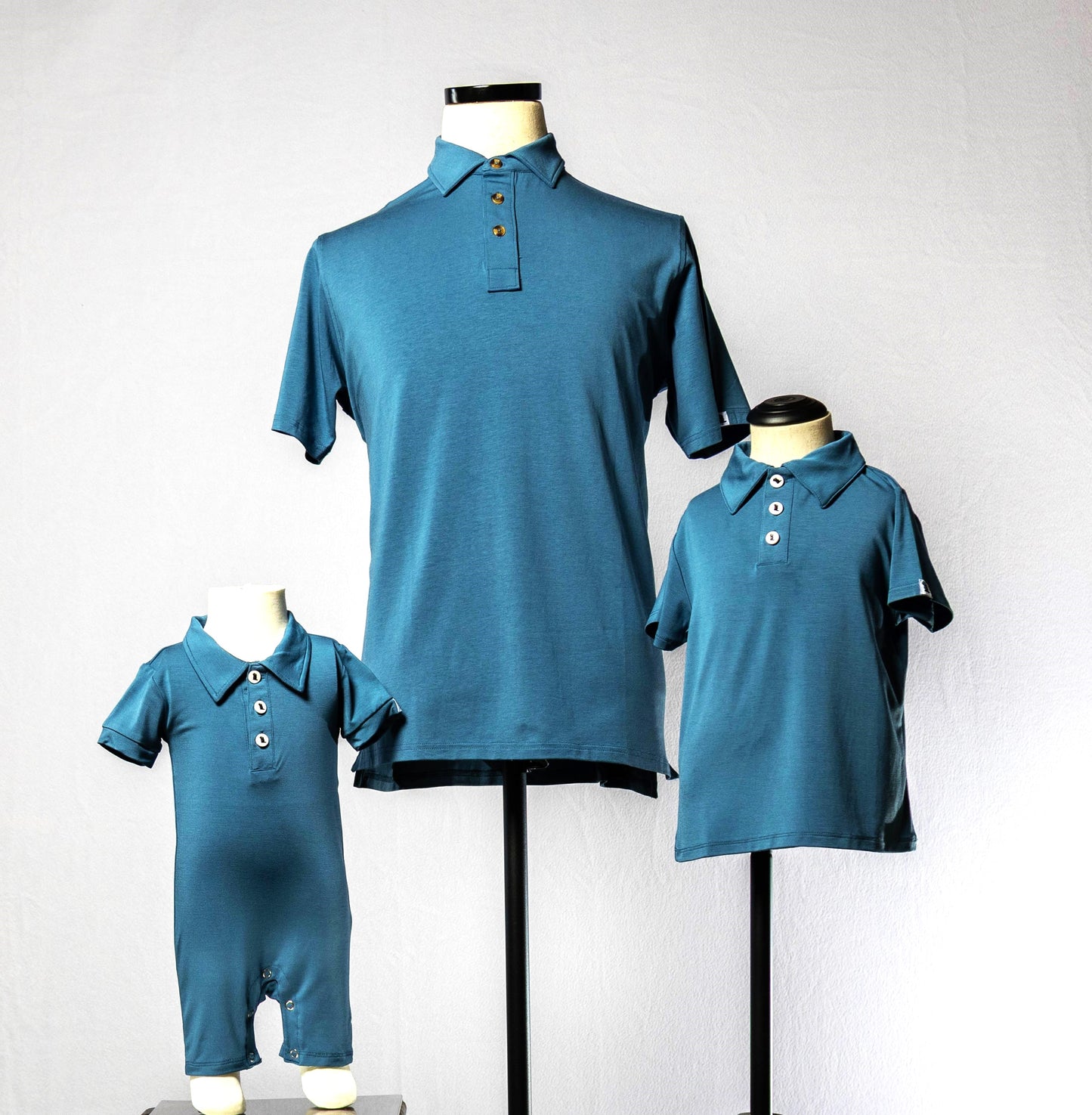 "Busy Boy Blue" Baby Shortie Polo