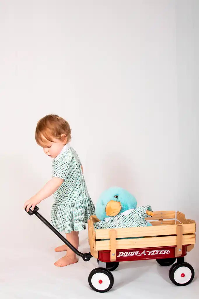 "Dapper Dots" Baby Girl's Polo Collar Twirl Dress w/ Diaper Cover