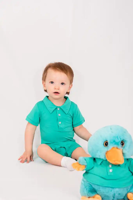 "Aqua Adventures" Baby Shortie Polo