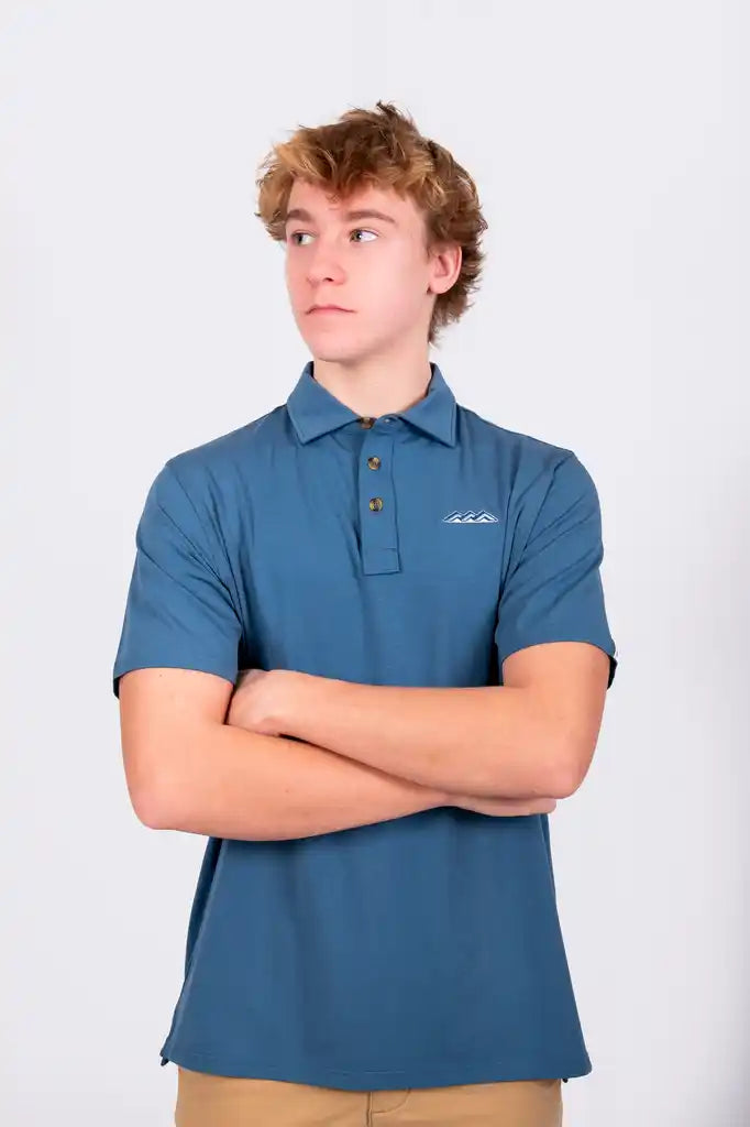 "Busy Boy Blue" Men's Polo-Polo-Online Store-XS-Pipsqueak Clothing