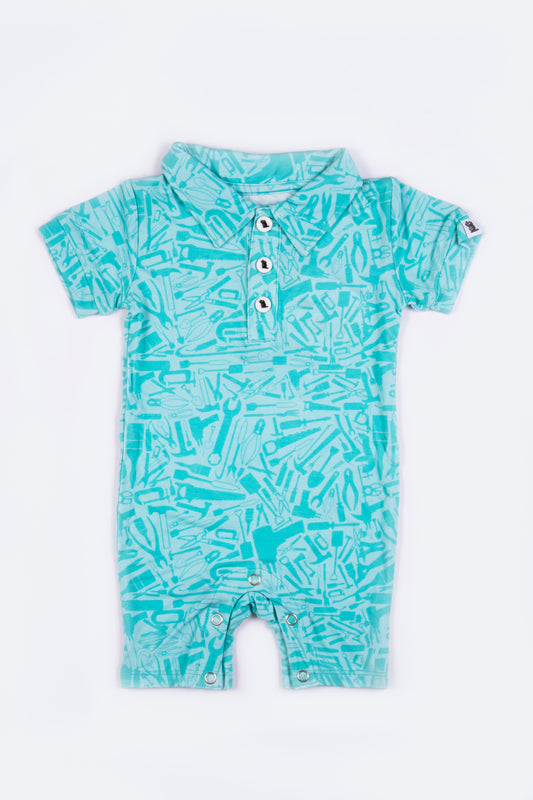 "Tooling Around" Baby Shortie Polo