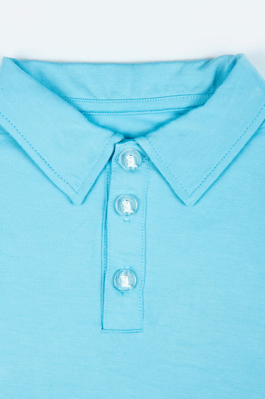 "Cloud Chaser" Baby Girl's Polo Collar Twirl Dress w/ Diaper Cover