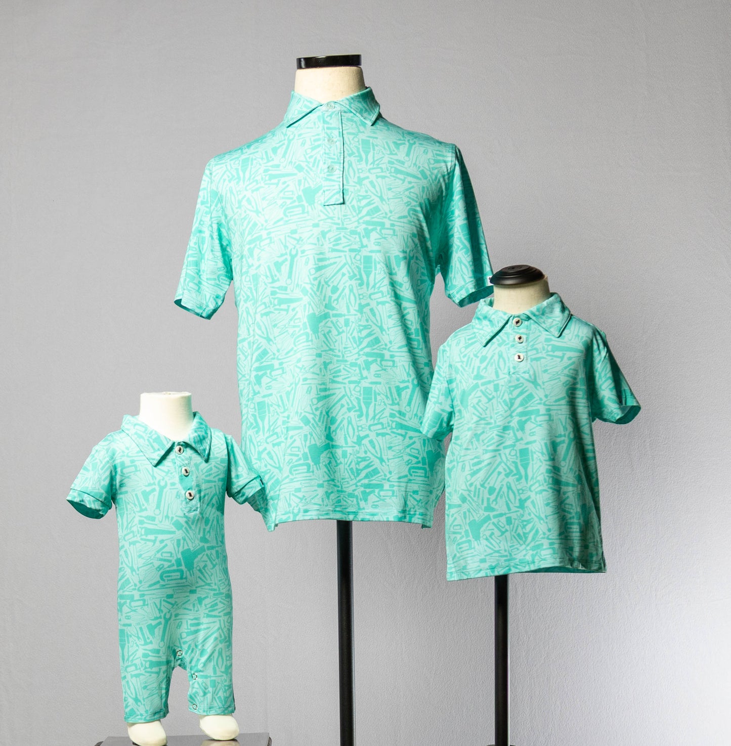"Tooling Around" Baby Shortie Polo